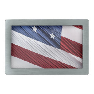 USA Red, White and Blue American Patriotic Flag Belt Buckle