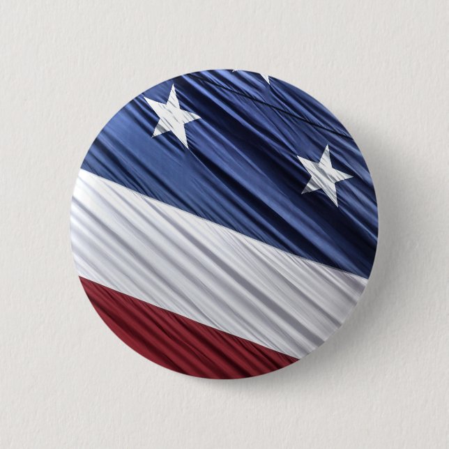 USA Red, White and Blue American Patriotic Flag Button (Front)