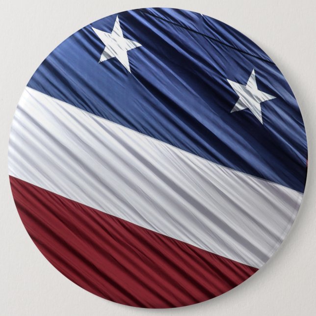 USA Red, White and Blue American Patriotic Flag Button (Front)