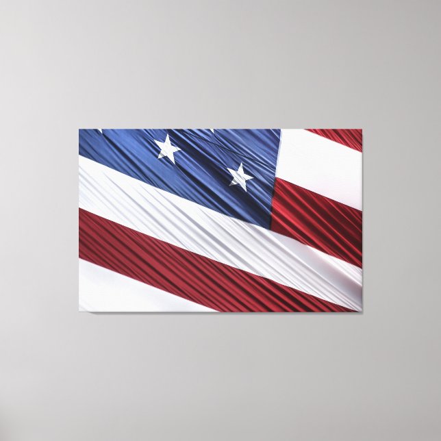 USA Red, White and Blue American Patriotic Flag Canvas Print (Front)