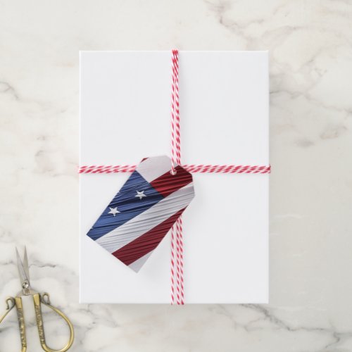 USA Red White and Blue American Patriotic Flag Gift Tags