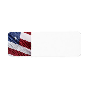 USA Red, White and Blue American Patriotic Flag Label