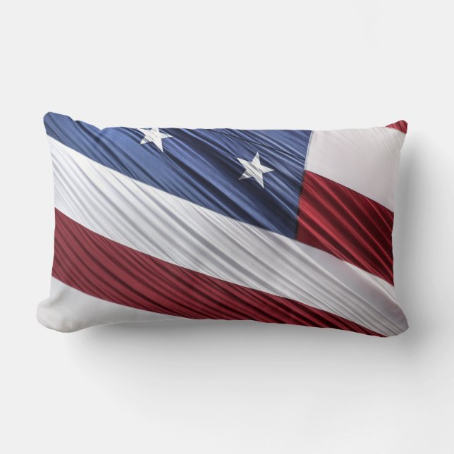 USA Red, White and Blue American Patriotic Flag Lumbar Pillow (Front)