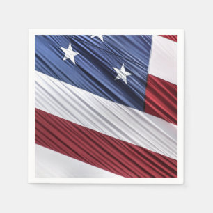 USA Red, White and Blue American Patriotic Flag Paper Napkins