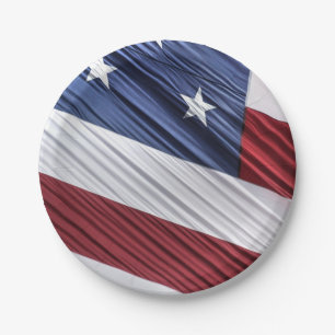 USA Red, White and Blue American Patriotic Flag Paper Plates