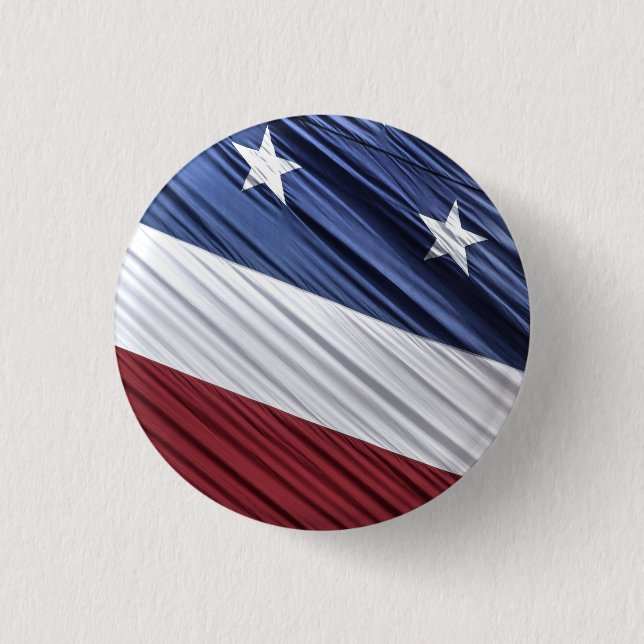 USA Red, White and Blue American Patriotic Flag Pinback Button (Front)