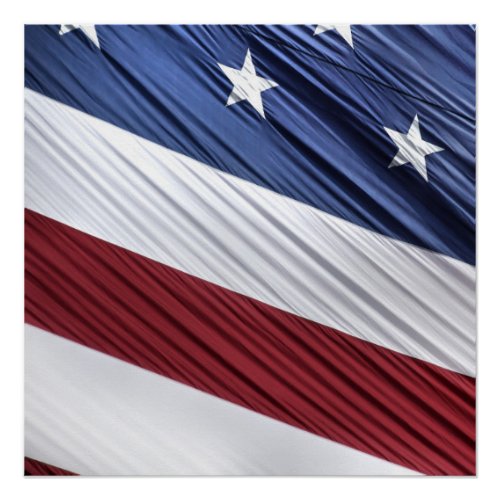 USA Red White and Blue American Patriotic Flag Poster
