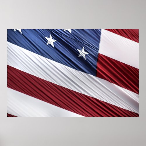 USA Red White and Blue American Patriotic Flag Poster