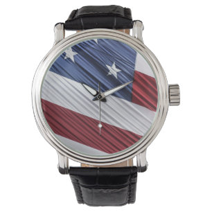 USA Red, White and Blue American Patriotic Flag Watch