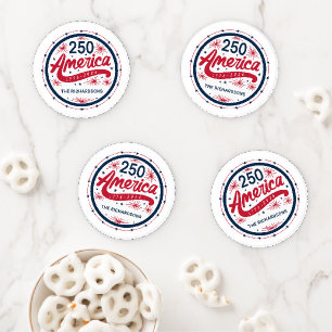 USA Red White and Blue America's 250th Anniversary Coaster Set