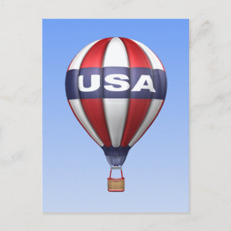USA Red White and Blue Balloon Postcard