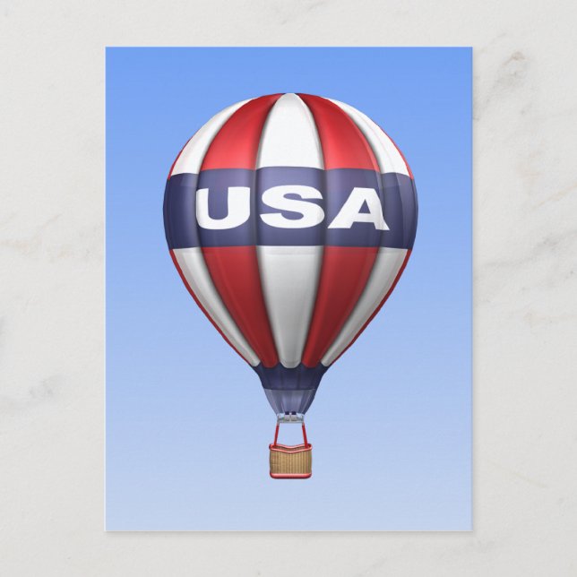 USA Red White and Blue Balloon Postcard (Front)
