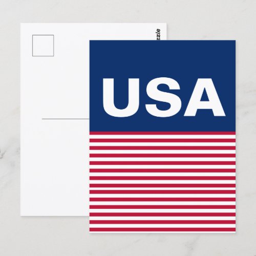 USA Red White and Blue Patriotic Postcard