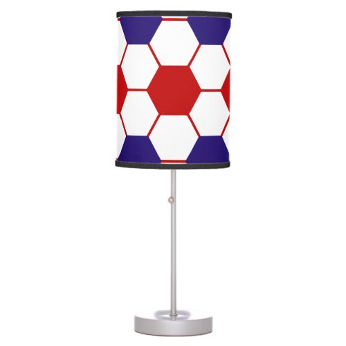 USA red white and blue soccer lamp