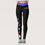 USA - Red White and Blue Stars (Your Name) Leggings<br><div class="desc">Feeling kinda patriotic? Not sure how to project that feeling? Hey! We've got a legging for that!!</div>