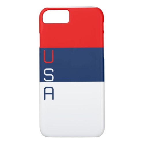 USA Red White and Blue Striped iPhone 7 Case