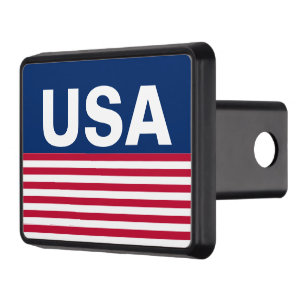 USA Red White and Blue Stripes Traditional Hitch Cover