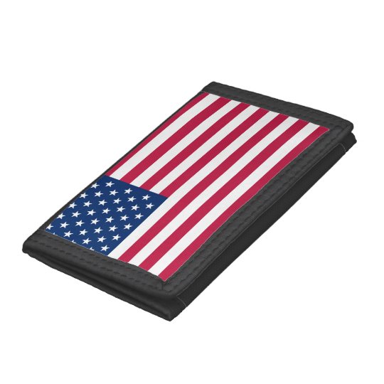 USA Red White Blue American Flag Trifold Wallet