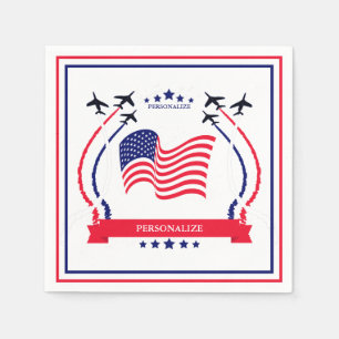 USA Red White & Blue Any Occasion Party Supplies Napkins