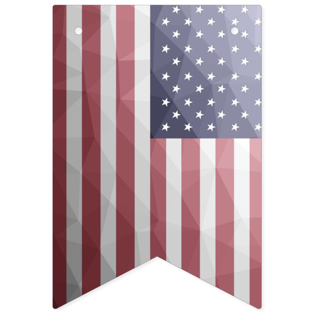 USA Red White Blue Geometric Mesh Pattern Bunting Flags (First Flag)