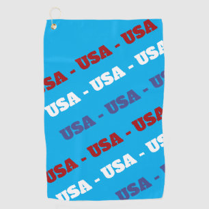 USA Red White Blue Golf Towel