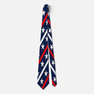USA Red White & Blue Patriotic Trendy Modern Men's Neck Tie