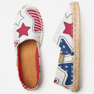 USA Red White Blue Stars Shoes Espadrilles