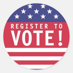 USA Register to Vote Classic Round Sticker