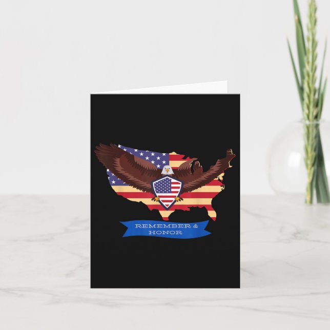 Usa Remember And Honor Fallen Military Memorial Card (Front)