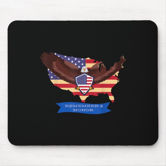 Usa Remember And Honor Fallen Military Memorial Mouse Pad (Front)