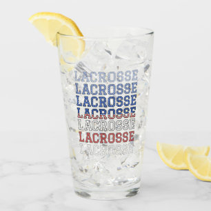 USA Repeating Text - Lacrosse USA American Flag Glass