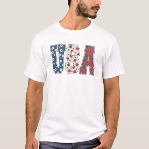 USA Retro America 4th Of July Patriotic T_Shirt