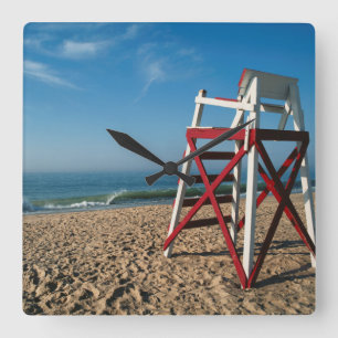 USA, Rhode Island, Charleston Beach, Beachfront Square Wall Clock