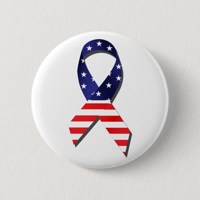 USA Ribbon Pinback Button (Front)