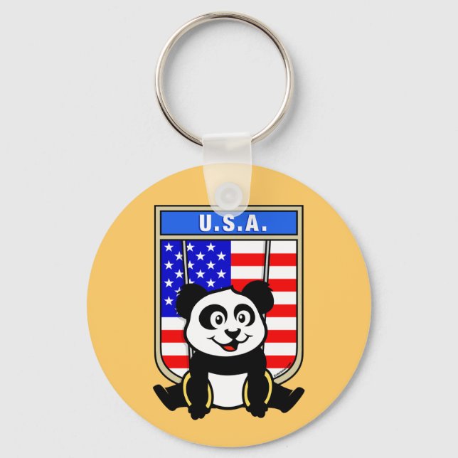 USA Rings Panda Keychain (Front)