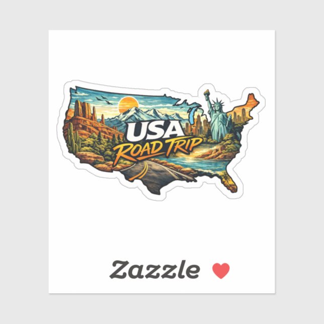 USA Road Trip Sticker (Sheet)