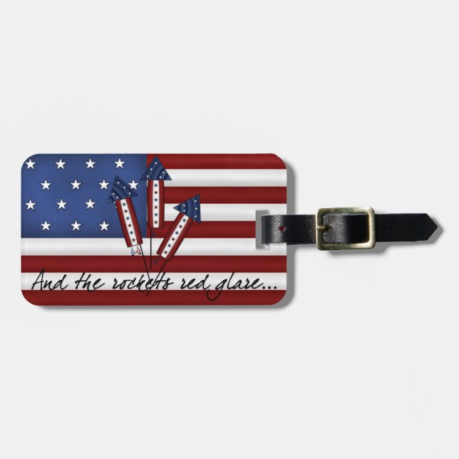 USA Rockets Flag Luggage Tag (Front Horizontal)