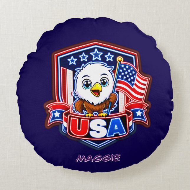 USA ROUND PILLOW (Front)