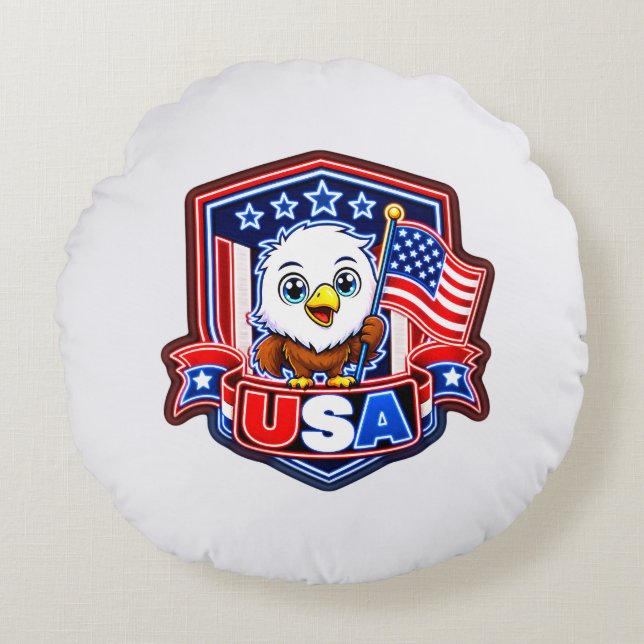 USA ROUND PILLOW (Front)