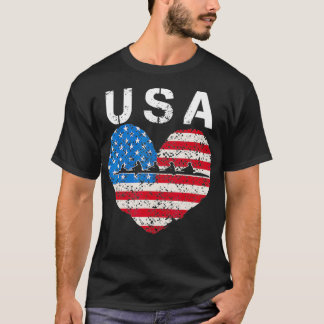 USA Rowing team American heart US crew men women T-Shirt