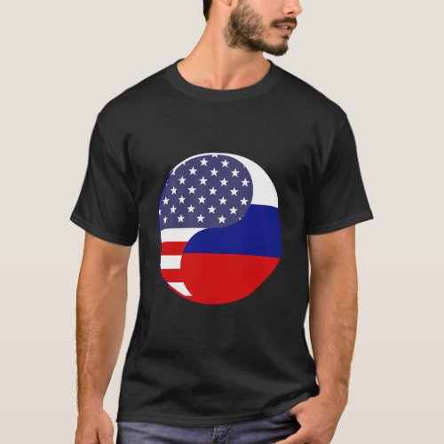 Usa Russia Yin Yang Hoodie T_Shirt