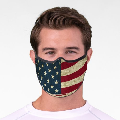USA Rustic Vintage Flag Premium Face Mask