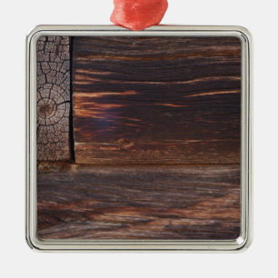 USA, Salmon, Idaho, Log Cabin Metal Ornament