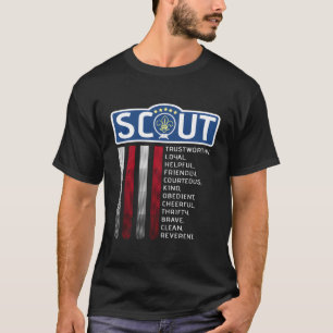 Usa Scout T-Shirt American Flag Scout Law T-Shirt 