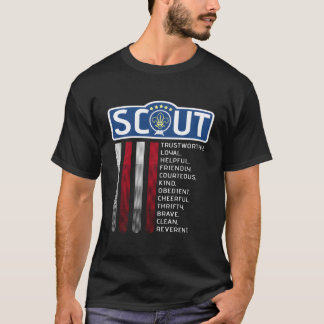 Usa Scout T-Shirt American Flag Scout Law T-Shirt