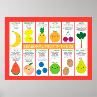 USA Seasonal Fruits Chart
