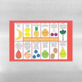 USA Seasonal Fruits Chart Magnetic Dry Erase Sheet