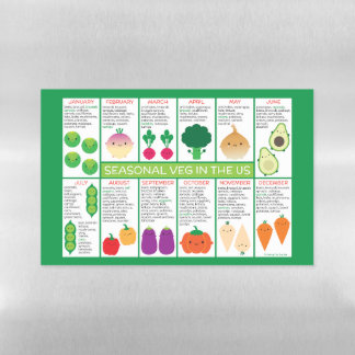 USA Seasonal Vegetables Chart Magnetic Dry Erase Sheet