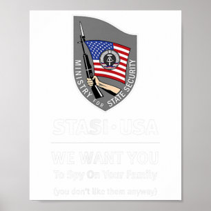 Usa Secret Thought Police East German Surveillance Poster