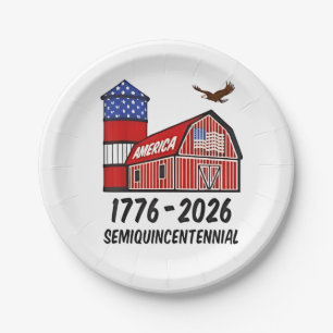USA Semiquincentennial 250th Anniversary 1776–2026 Paper Plates